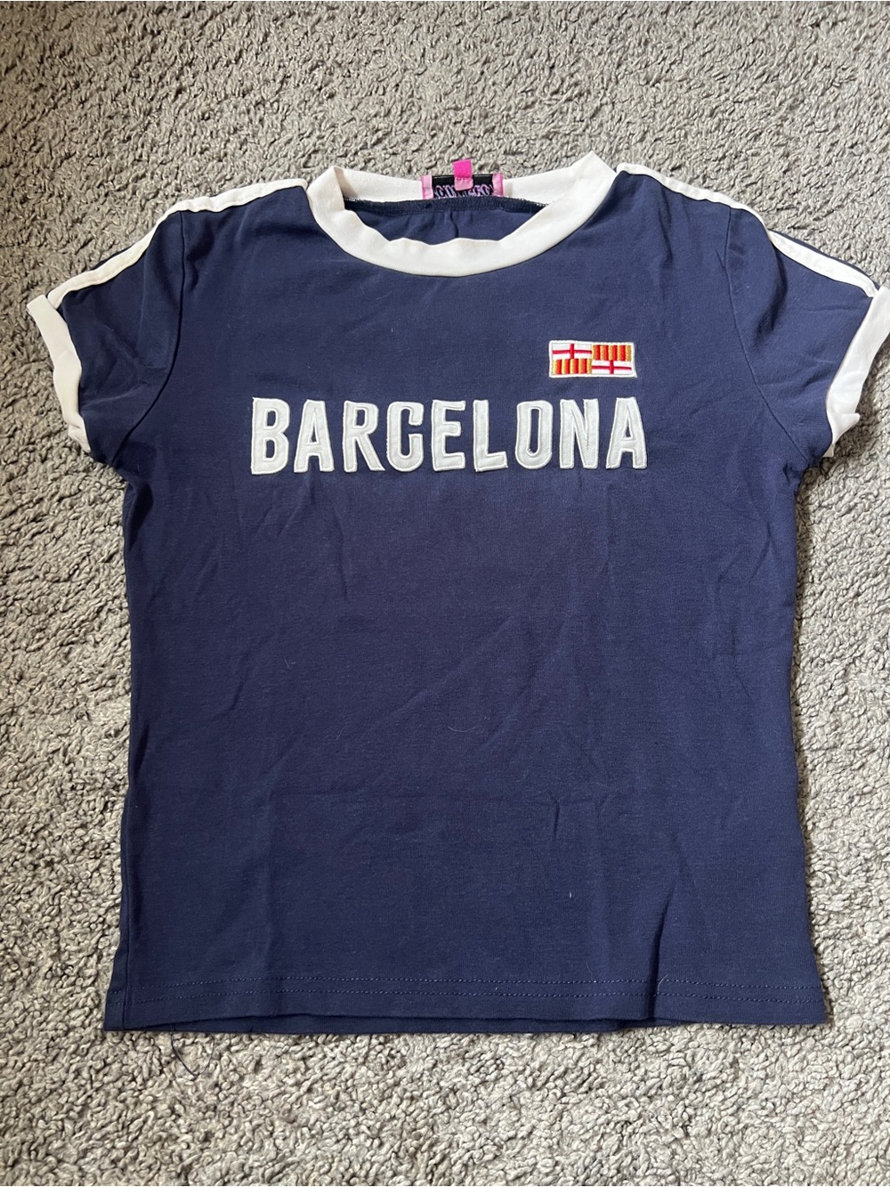 Edikted Navy Tee with White Ringer Tee